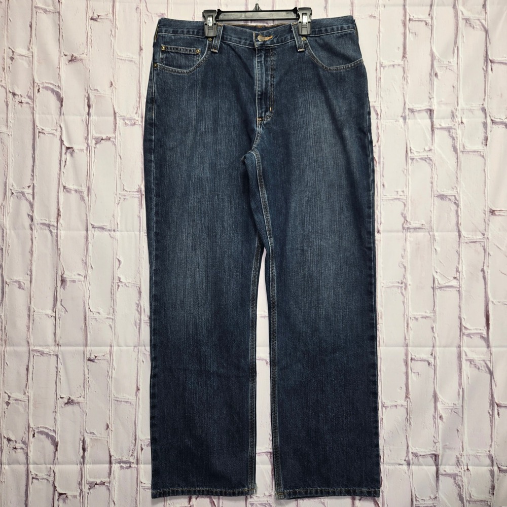 Carhartt Jeans Dark Wash Relaxed Fit Denim Workwear Pants Mens 36x32